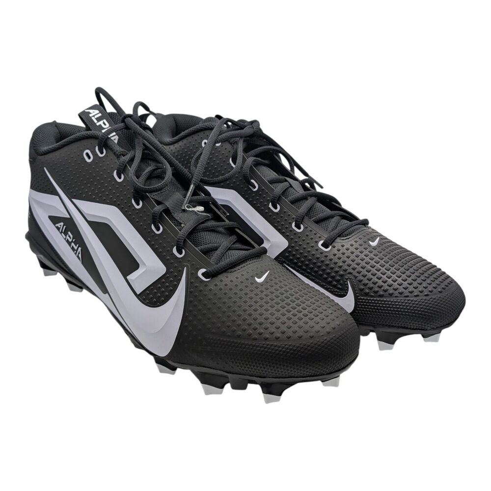 Nike Alpha Menace 4 Agility X Football Cleats Black White Men's Size 16 New